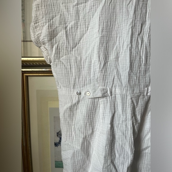 L*Space White Short-Sleeve Swim Cover-Up Mika Large - Picture 8 of 12